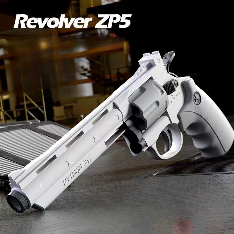 Стреляющий ZP5 357 Револьвер Игрушечный Пистолет Автоматический Запускатель Пистолет Мягкая Пуля-Дротик CS Оружие для Наружного Использования для Ребенка Взрослого Механический Непрерывный