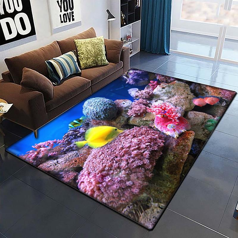 Морская рыба, красивый ковер с росписью для гостиной, большой ковер, черный мягкий ковер, украшения дома, коврики, коврики в стиле бохо, пикник