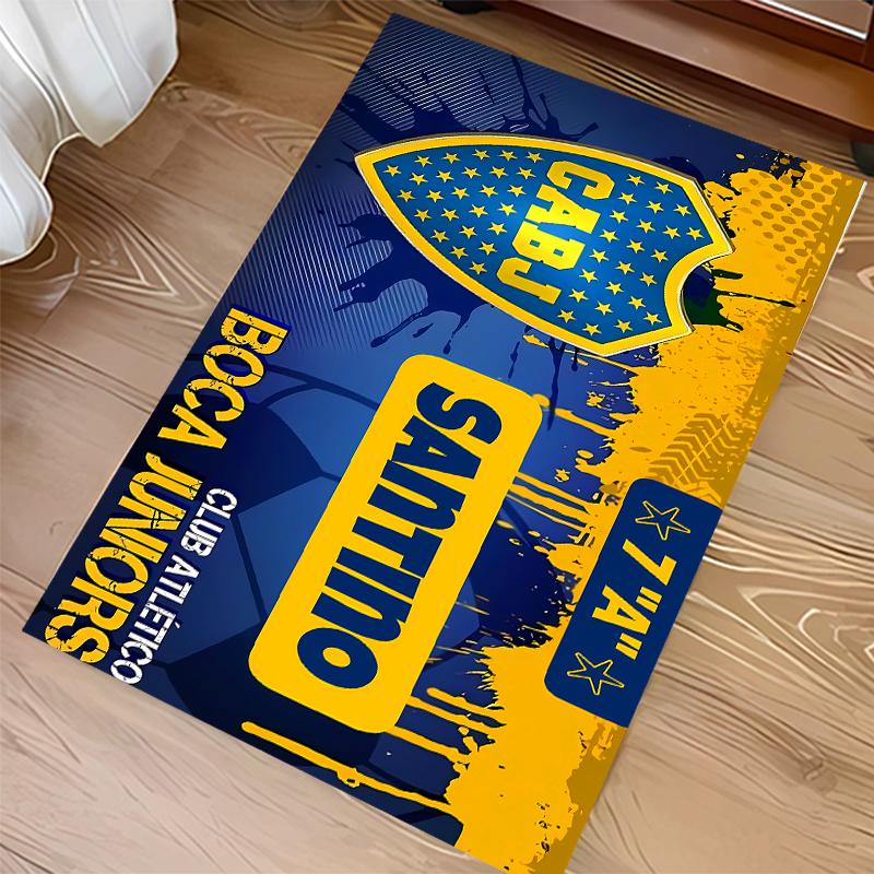 1pc Club Atlético Boca Juniors Print Area Rug - Soft,Washable Non-Slip Indoor Mat for Office Chairs,Living Room,Home Office Decorative Rug