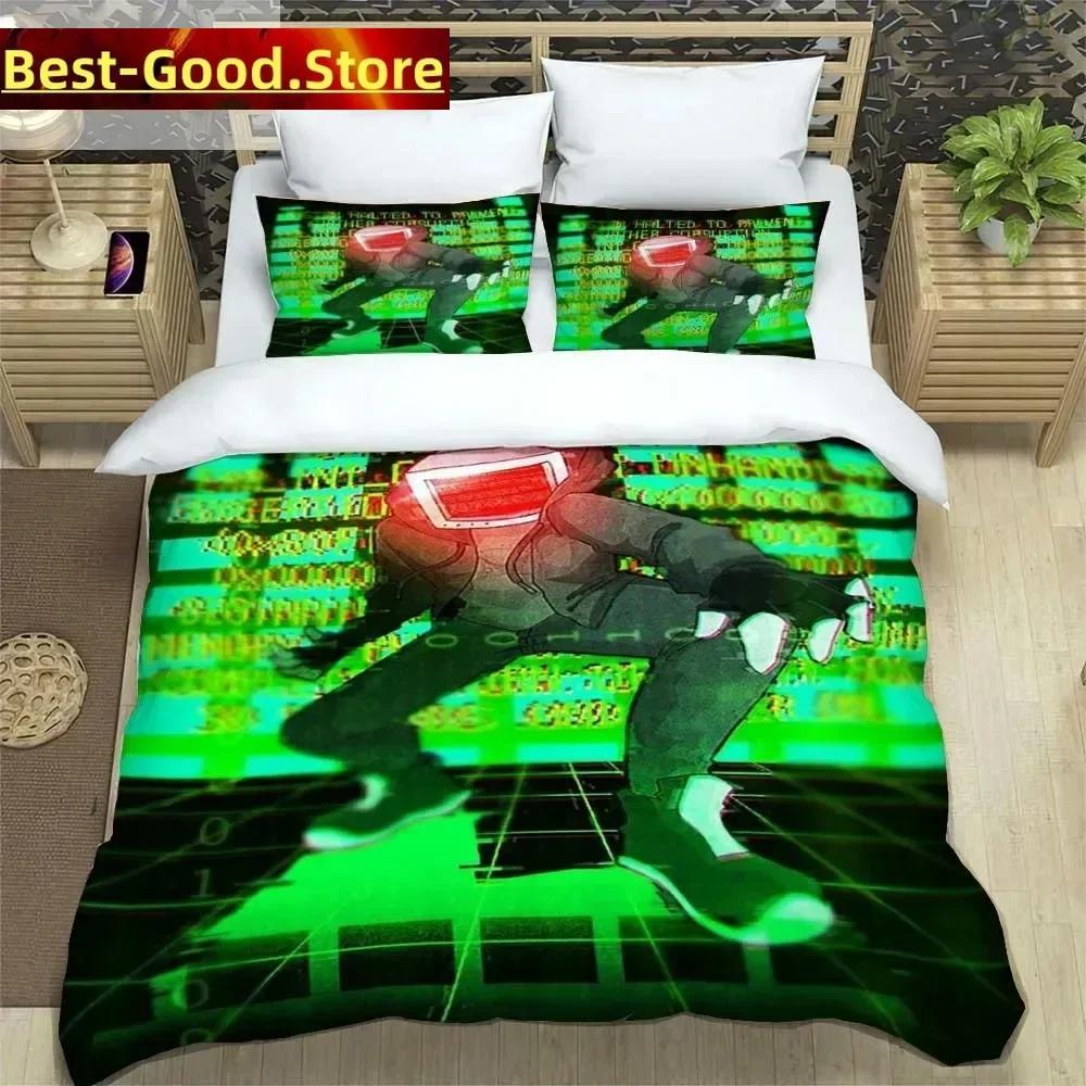 Skibidi Toilet Funny Kprl Speaker Cartoon Duvet Case Pillowcase Beddding Set Twin Full King for Boys Adults Bedroom