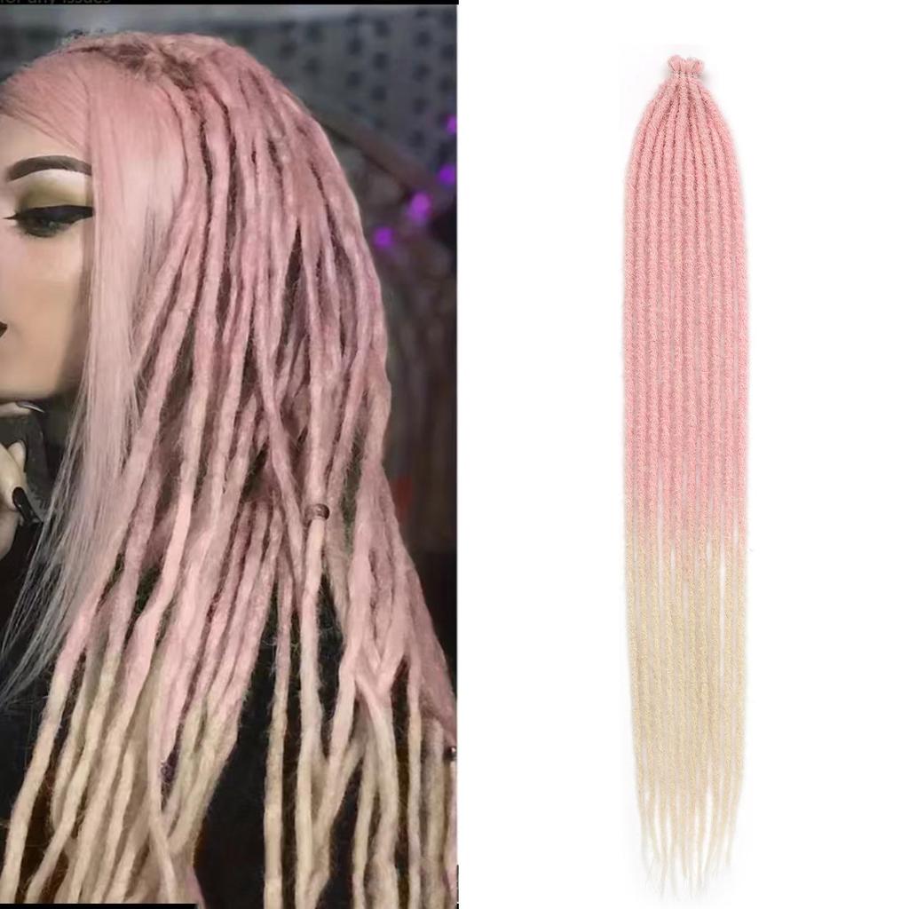 24" Multi-Color Handmade African Black Reggae Dreadlocks Wig Extensions