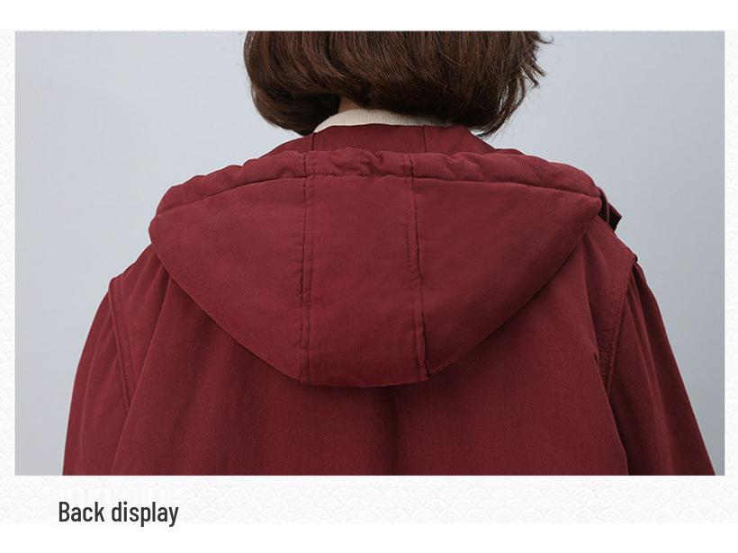 Women's 2024 Winter Fleece-Lined Thick Cotton Parka - Korean Style, Loose Fit for Mid-Aged Moms