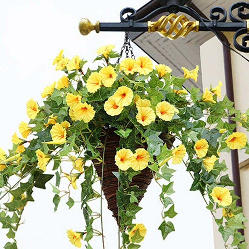 Vine Basket Wedding Hanging Fake Morning Glory Artificial Flowers Artificial Plants Silk  flower