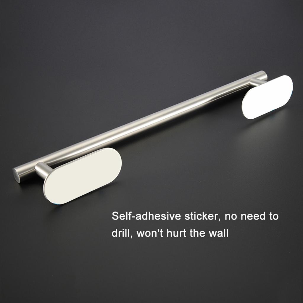 Stainless Steel Rectangle Bathroom Kitchen Single Bar Towel Rack Shelf Holder