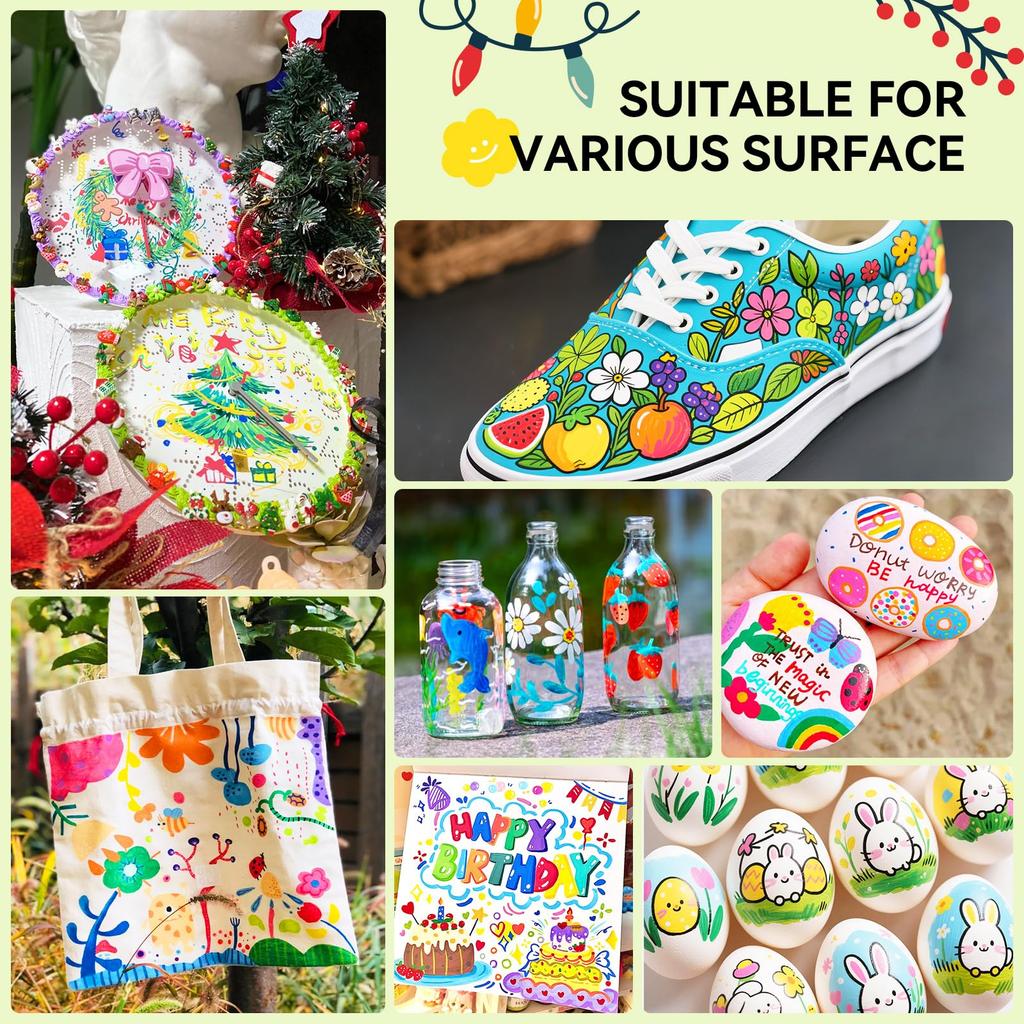 Arrtx Акриловые 36 кистей-маркеров для минеральных и художественных маркеров, цвета, тип прямой заправки, водостойкие, для рисования, стекла, дерева, камня, керамики, ткани,