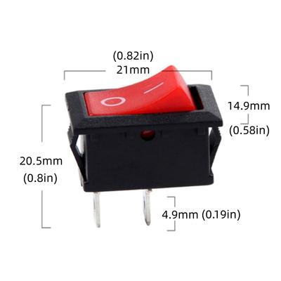10 шт. KCD1 Лодочный кулисный переключатель 6A 250V 10A 125V 2-позиционный кнопочный красный черный тумблеры