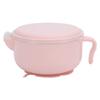 Детская посуда из нержавеющей стали для еды, нескользящая, с термосохраняющей миской и ручкой(розовый )