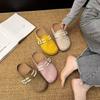 Stylish and Simple Bag Head Slippers Outer Wear 2025 Summer and Autumn New Design Sense Small Height Increase Boken Shoes