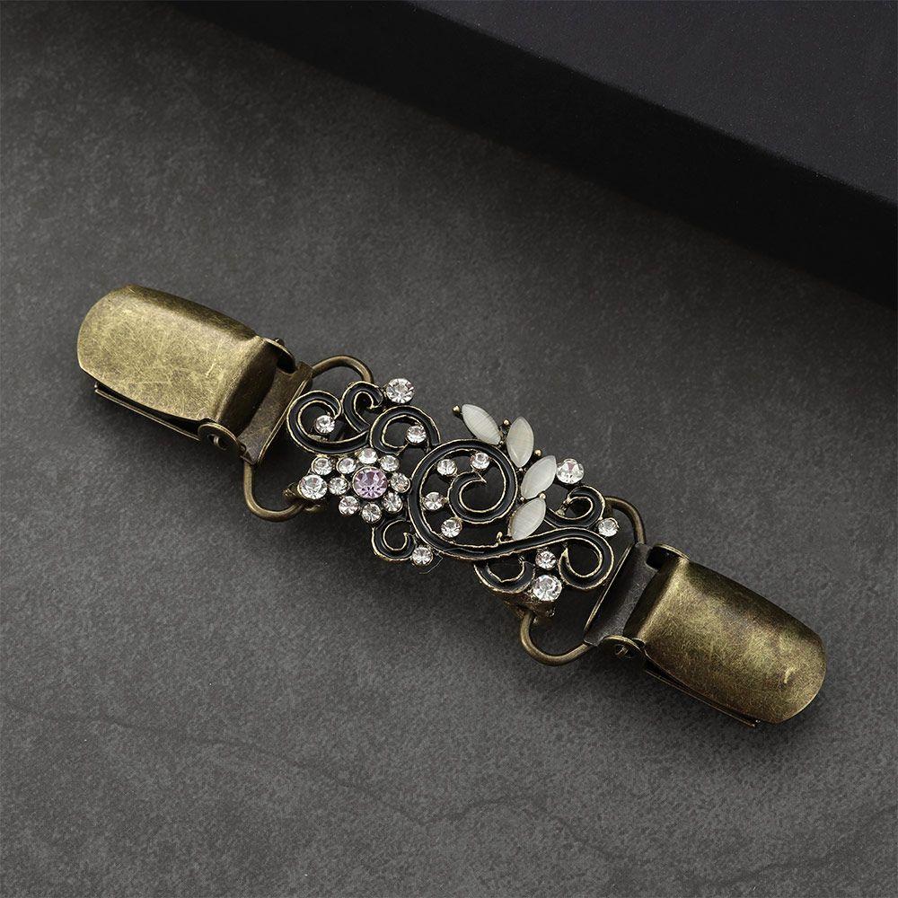 Trendy Winter Retro Crystal Sweater Blouse Pin Duck Clip Clasps Shawl Brooch Cardigan Clip