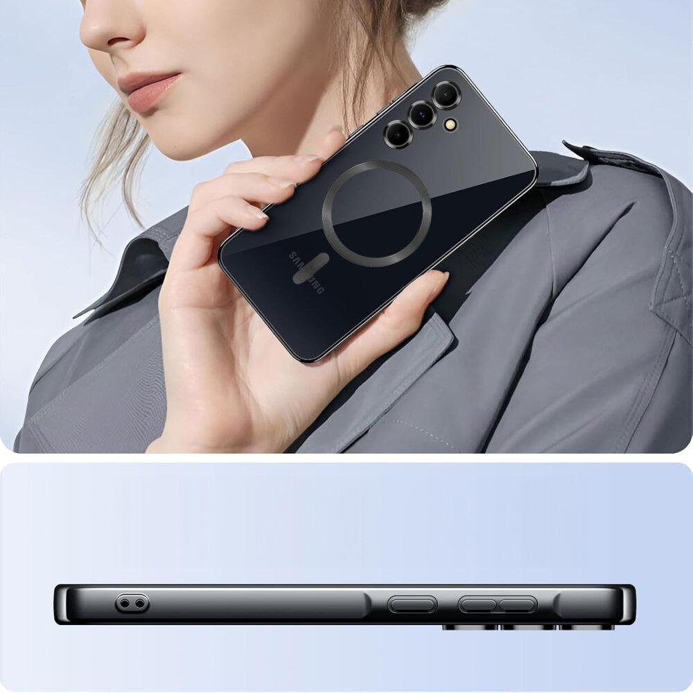 Case for Samsung Galaxy A15 4G/5G, Electro MagSafe, black + Glass Screen Protector