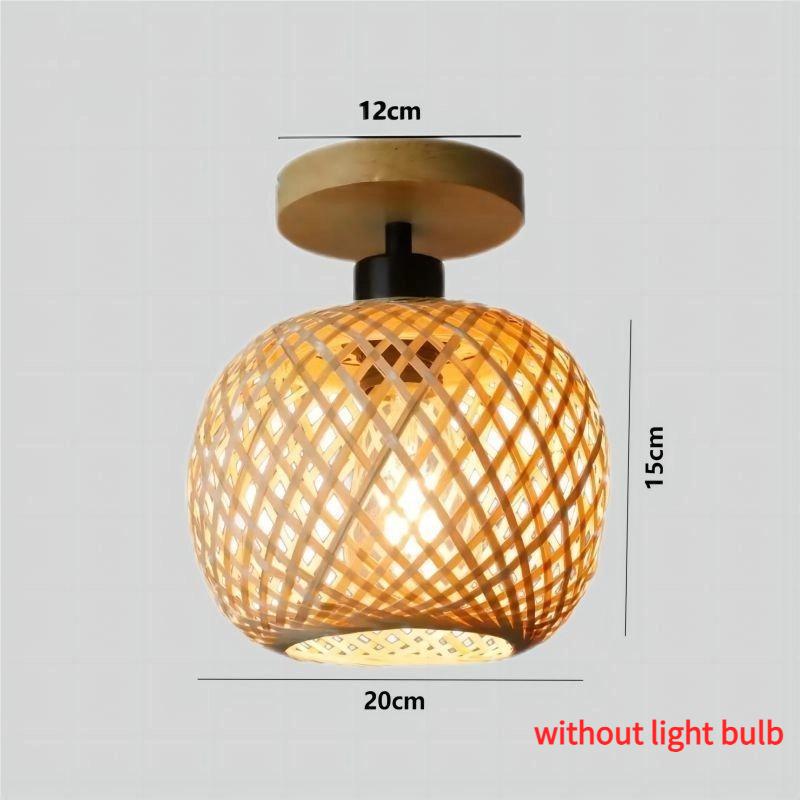 Bamboo Lampshade Ceiling Pendant Lamp Hanging Lamp Handmade Rattan Light Fixture For Restaurant Dining Room Indoor Lighting