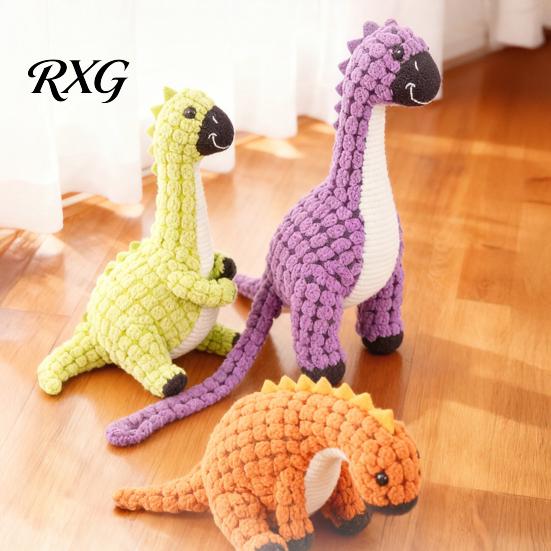 Indoor And Outdoor Dog Playthings Dinosaur Plush Toy, Built-in Sound Device, Teething Cleaning Durable Soft Cute Pet Toys for Home Decoration
