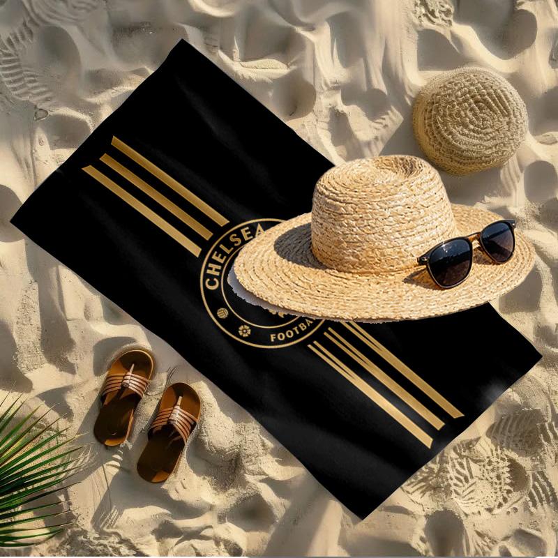 football club F.C Print Beach Towel Design, Soft, Lightweight. for Home Bathroom, Spa, Pool, Yoga, Surfing, Camping, Gift for Family, Friend