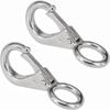 Fixed Spring Snap Hook,Quick Release Shackles with Fixed Round Ring Keychains Marine Boat Eye Clip Carabiner Yacht Sailing Hook Hardware