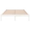 VidaXL Cadre de lit Blanc Bois massif 135x190 cm Double 809993