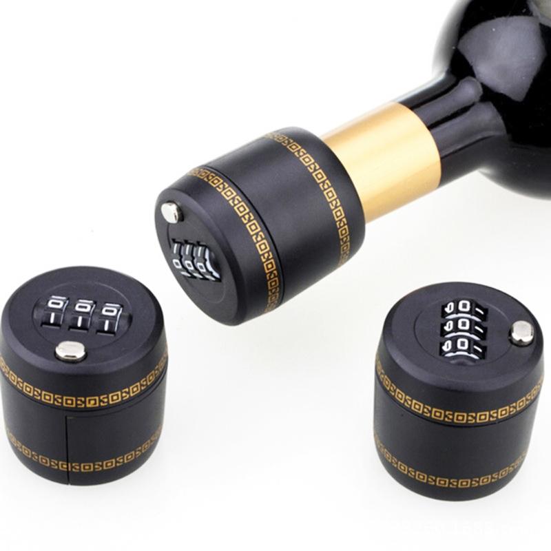 New Plastic Bottle Password Lock Combination Lock Wine Stopper Vacuum Plug Device Fechadura Picks