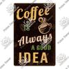 Decor Coffee Vintage Tin Sign Metal Sign Decorative Plaque Retro Plate Cafe Kitchen Living Room Coffee Bar Decoration