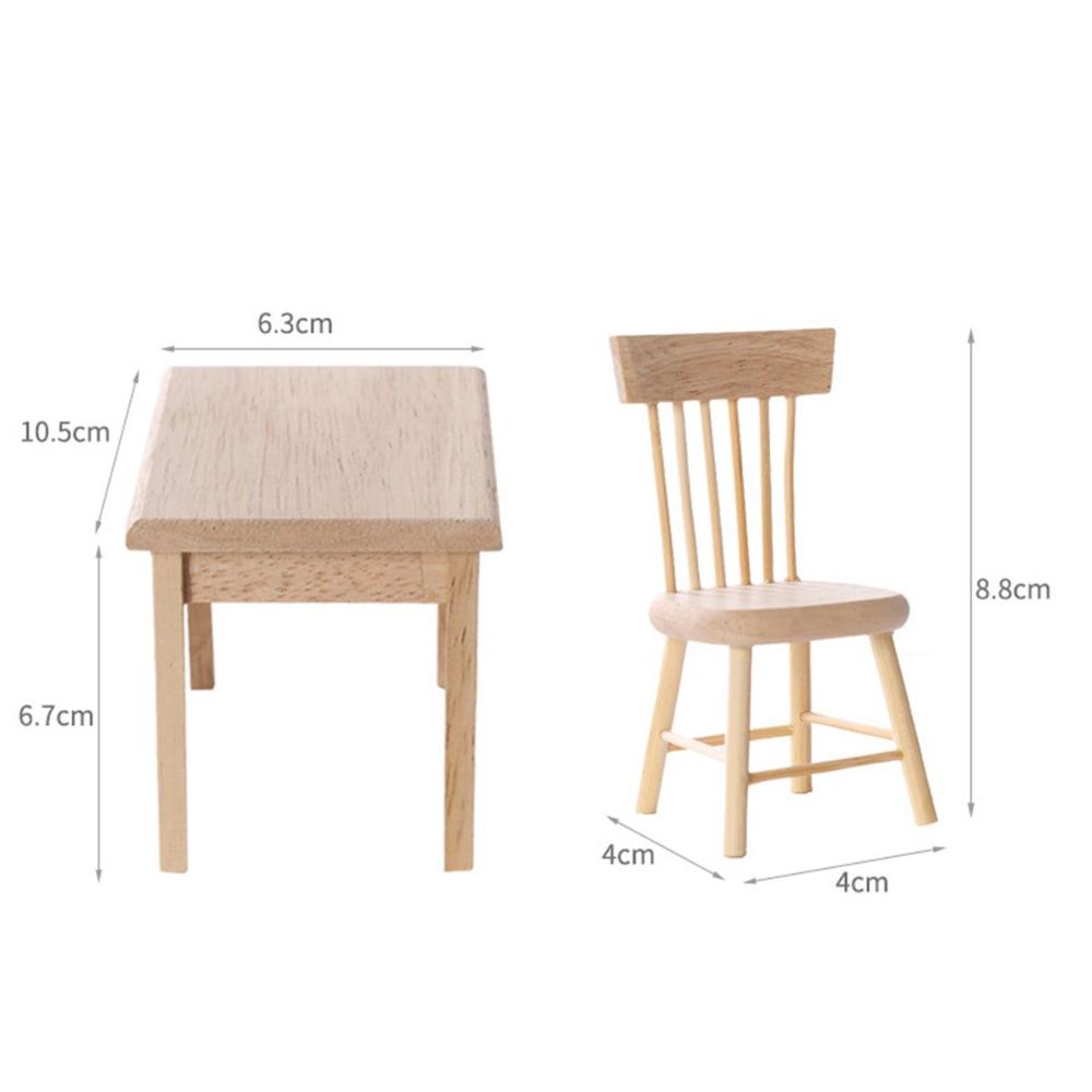 1/12 масштаб орнамент деревянный миниатюрный декоративный мини-стол обеденная кукольная мебель стул