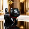 Уверенный Кот Резьба по самшиту: Милый мультяшный котенок-украшение и ручка из дерева ручной работы.