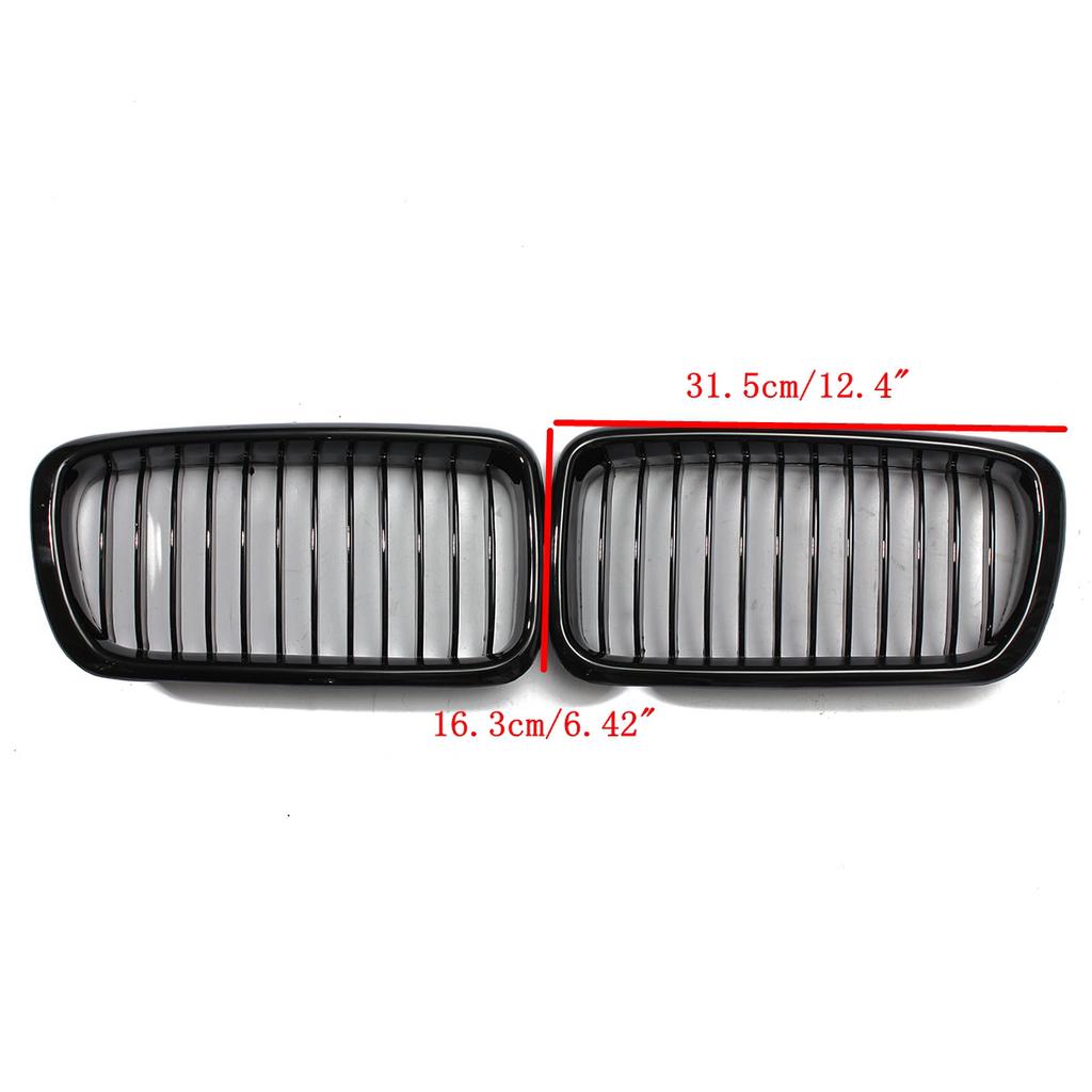 RM-CAR Pair Front Kidney Grille Single Slat Grill Grille For BMW E38 7 Series 4-Door 740i 740iL 750iL 1998-2001 Racing Grills