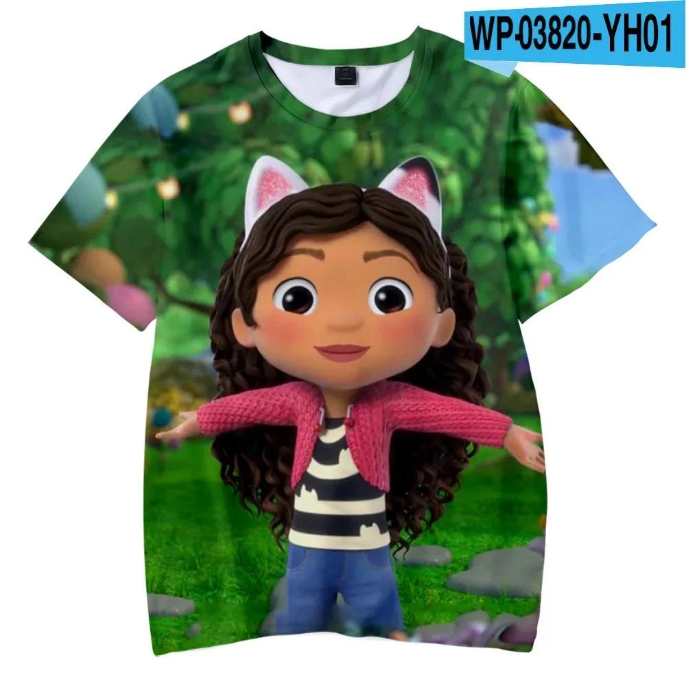 3D принт детские футболки аниме Gabbys DollHouse мальчики девочки милая повседневная одежда мода большие футболки детские футболки топы одежда