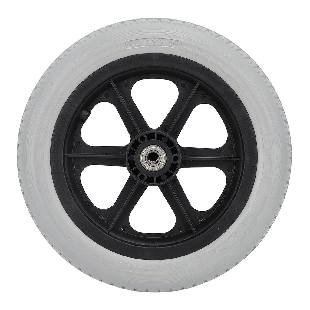 Колесо для инвалидной коляски 12 дюймов, твердое полиуретановое колесо, нескользящее, ручное, запасные части для инвалидной коляски, серое