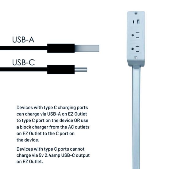 Расширитель розеток с USB-A, USB-C, 2 розетки переменного тока, расширяется на 22–34 дюйма, вращается на 180 градусов, вращающееся основание