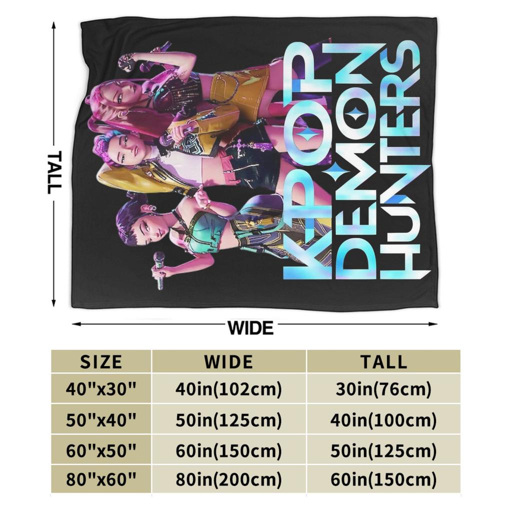 Huntrix Blanket Cover Coral Fleece Plush Kpop Demon Hunters Lightweight Throw Blankets for Home Couch Bedspread