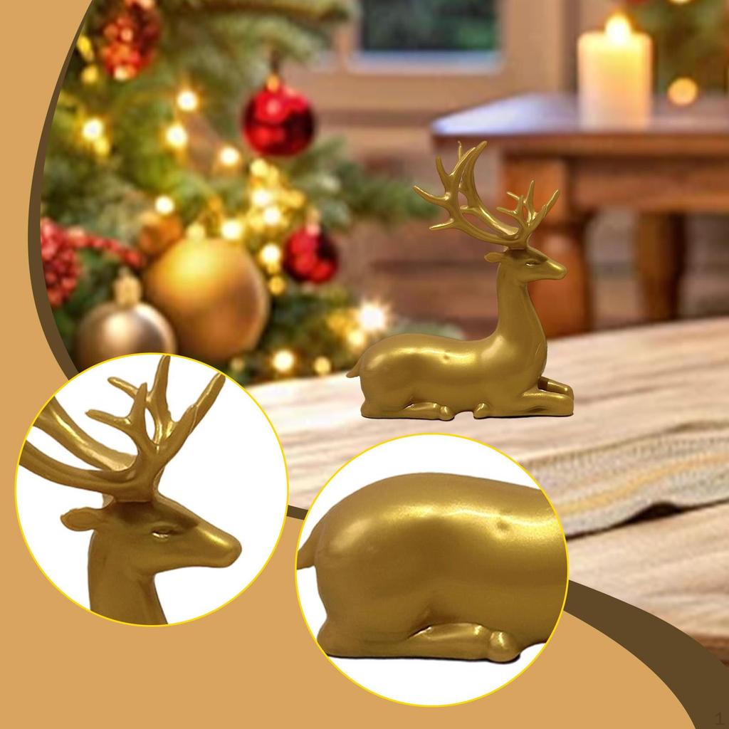 Статуэтка лося Скульптура животного Коллекционный Современный Орнамент Искусство Ремесло Фигурка оленя для Стола ТВ-Тумбы