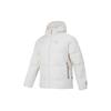 Solid Color Zip-Up Hooded Long Sleeve Down Jacket Men Outerwear White 624529-65