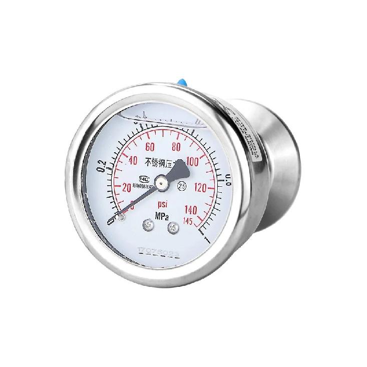 Bar/psi 1.5 inch (50.5mm)Tri Clamp Diaphragm Pressure Gauge SS304 Stainless Steel Body SS316 Diaphragm Manometer
