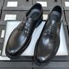 Круглые кожаные туфли мужские деловые кожаные дышащие британские повседневные туфли дерби мужские свадебные туфли мужские кожаные туфли