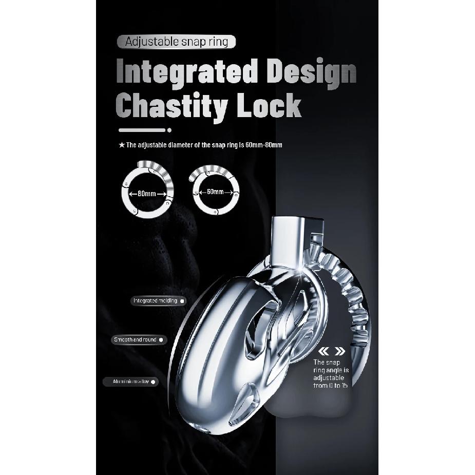 Adjustable Snap Ring Upgrade One-Piece Metal Chastity Cage Men's CB Cock Cage SM Aluminum Alloy Penis Urethra Lock Device Toy