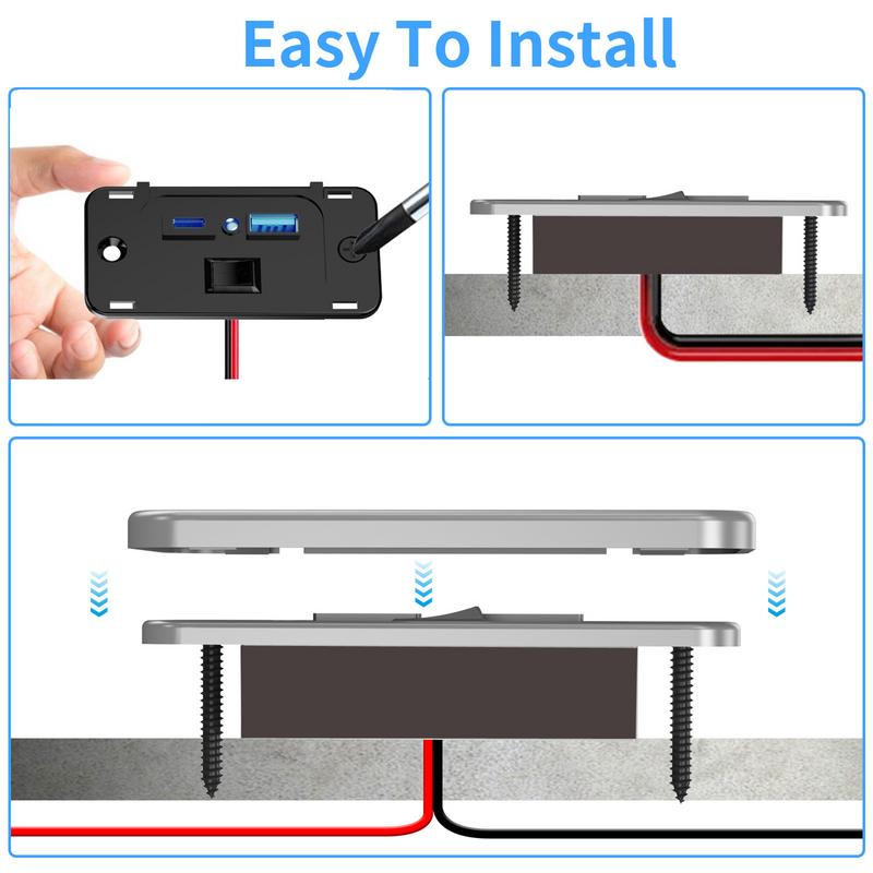 Автомобильное USB зарядное устройство для дома на колесах, розетка, два выходных порта QC3.0, разъемы питания для VW T5 T6 Camper Van RV Caravan Motorhome Accessories