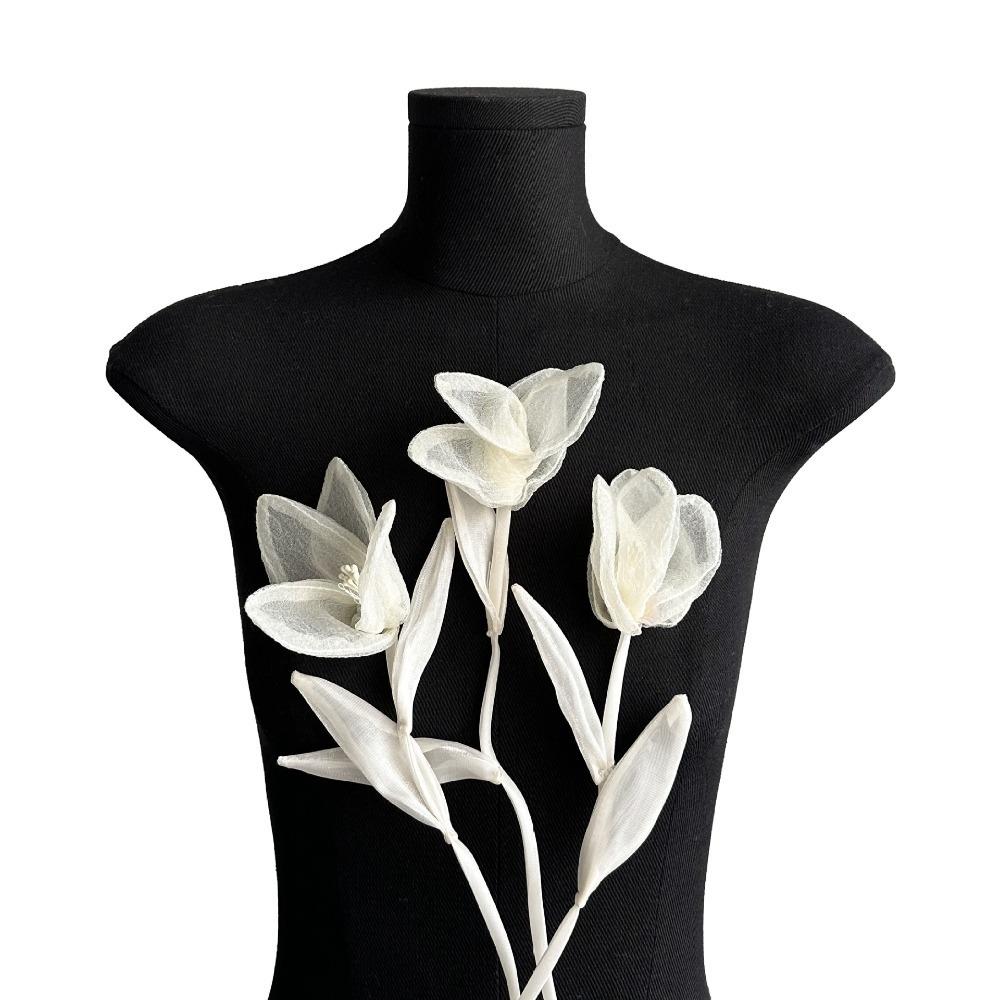 Цветочная форма, сплошной цвет, аксессуары для одежды, аксессуары для одежды из органзы, украшение платья