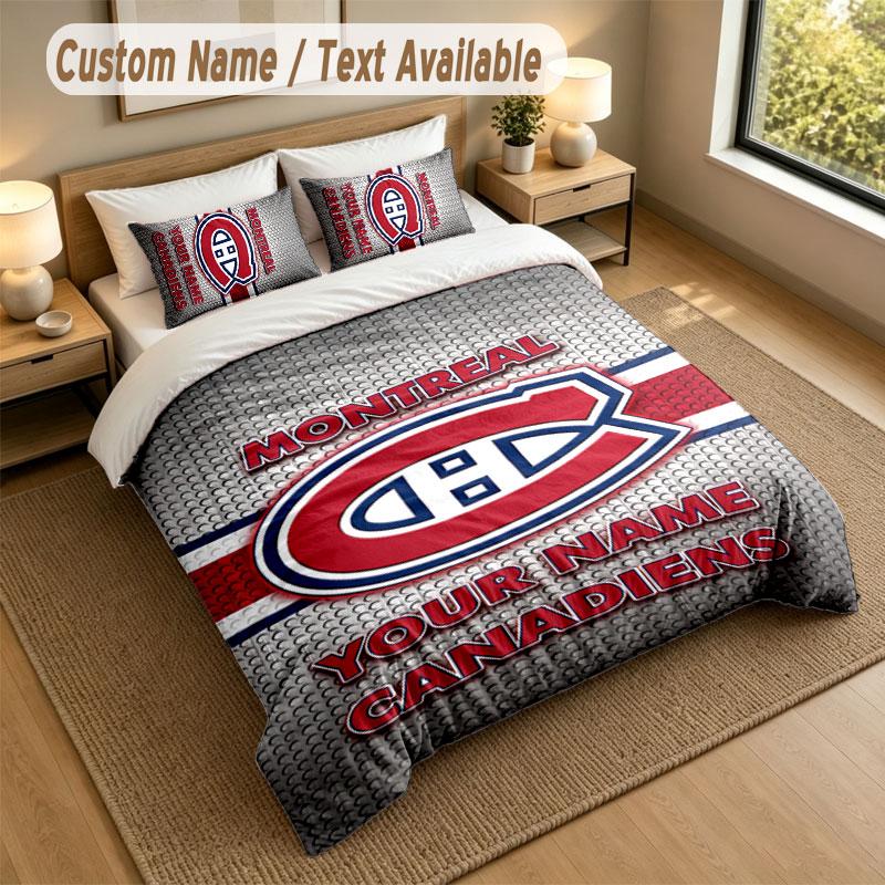Bedding Set 1 Duvet Cover 2 Pillowcases Montreal Canadiens Print Soft Bed Linen Bedroom Decor