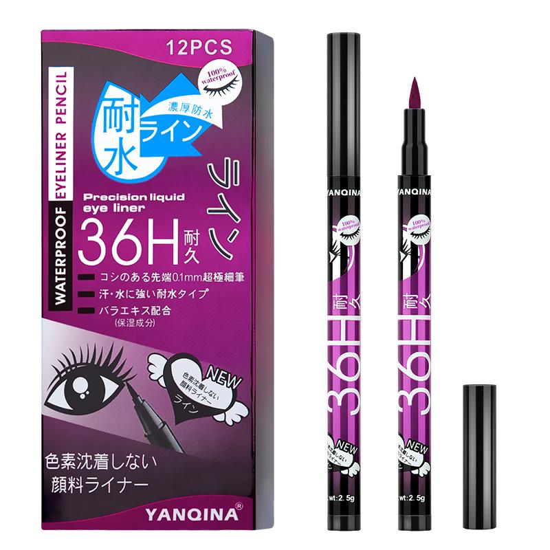 YQN 36H Черная водостойкая жидкая подводка для глаз Make Up Beauty Стойкая подводка для глаз Карандаш для макияжа
