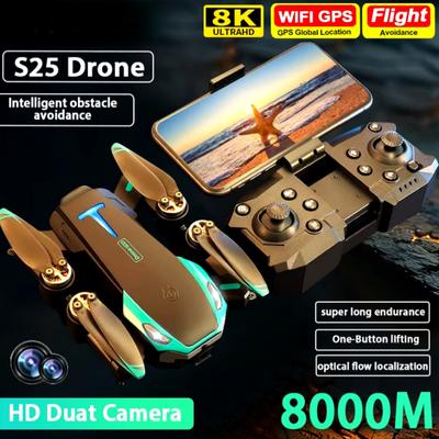 Новый S25 Drone Professional HD ESC Dual Camera Optical Flow Positioning Бесщеточный двигатель WIFI FPV Пульт дистанционного управления Quadcopter Игрушка в подарок