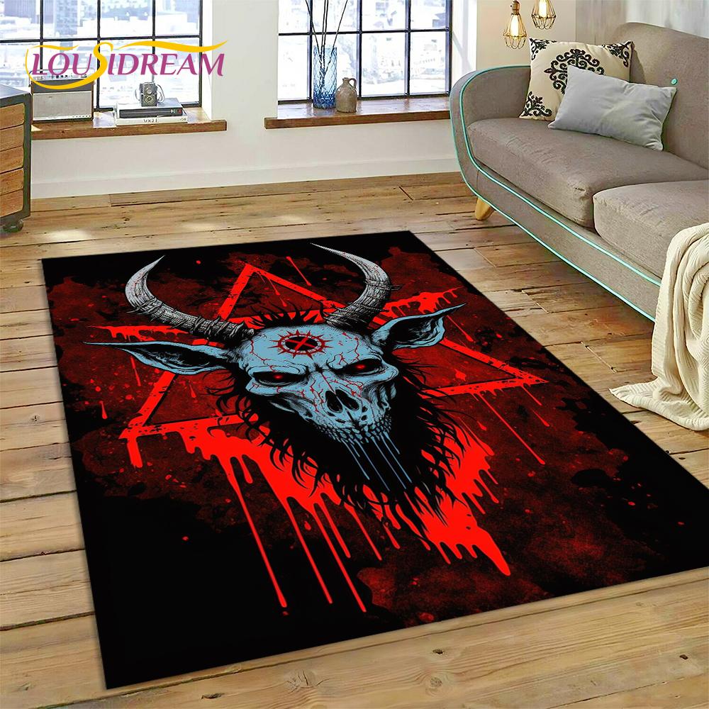 Gothic Horror Monsters Demon Ghost Carpet Rug for Bedroom Living Room Home Sofa Decoration,Children Game Large Decor Floor Mat