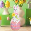 Статуэтка пасхального кролика, резиновые фигурки кроликов с цветком/яйцом/морковкой, настольные украшения для домашнего офиса, фермерского дома, весенний декор