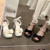 Fashion Sandals for Women Summer 2025 New Fashionable and Versatile Pearl Toe French High Heels