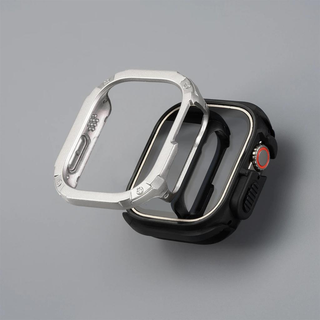 Ремешок+Чехол для Apple Watch 49мм 44 45 46ММ TPU+PC Защитный Бампер Силиконовый Ремешок для Iwatch Серии 10 9 8 7 6 5 4 Se Ultra 1 2