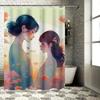 Романтическая цветочная шторка для душа для пары - Водонепроницаемая, устойчивая к плесени, машинная стирка для уютного декора ванной комнаты
