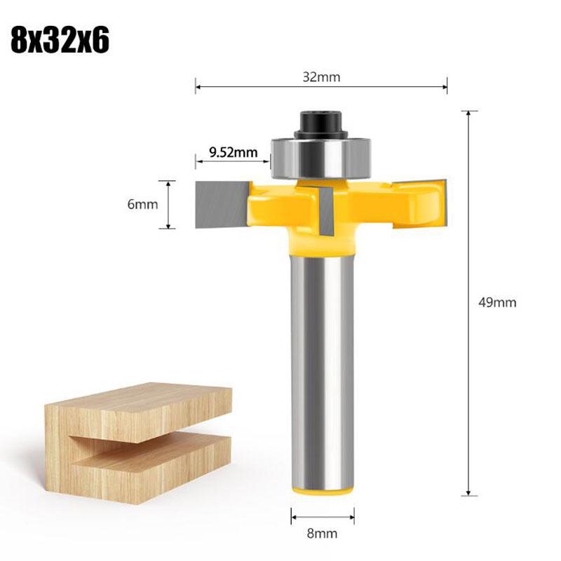 Фрезерный станок по дереву, хвостовик 8 мм, прямая концевая фреза, триммер для чистки Т-образных пазов, деревообрабатывающий инструмент, фреза