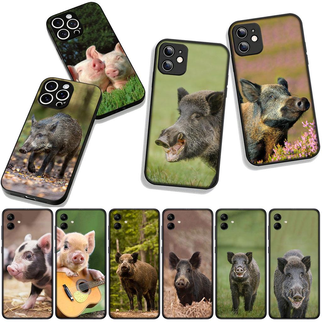 Wild Boar Pig Phone Cover for Samsung Galaxy A36 A17 A26 A07 A35 A54 A53 A13 A33 A34 S8 S9 S20 S21 FE S10 Plus Case