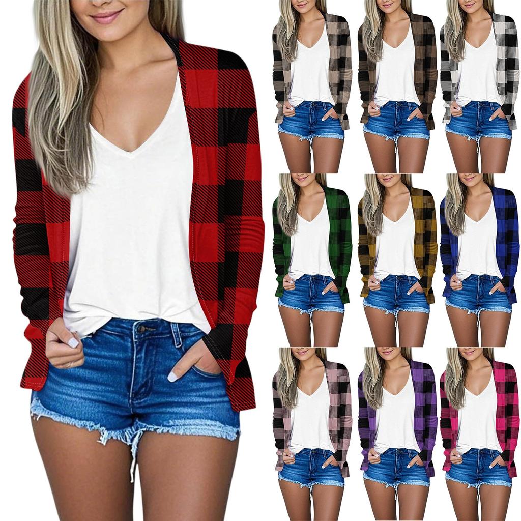 Women's Casual Solid Color Loose Clothing, Fashionable Cardigan Jacket Cardigan Jacket