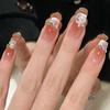 Нажмите на кончики ногтей Гель Полное покрытие 100 дизайнов Накладные ногти ручной работы Высококачественные носимые искусственные ногти Многоразовые размеры от XS до L бесплатно 5 шт. инструментов
