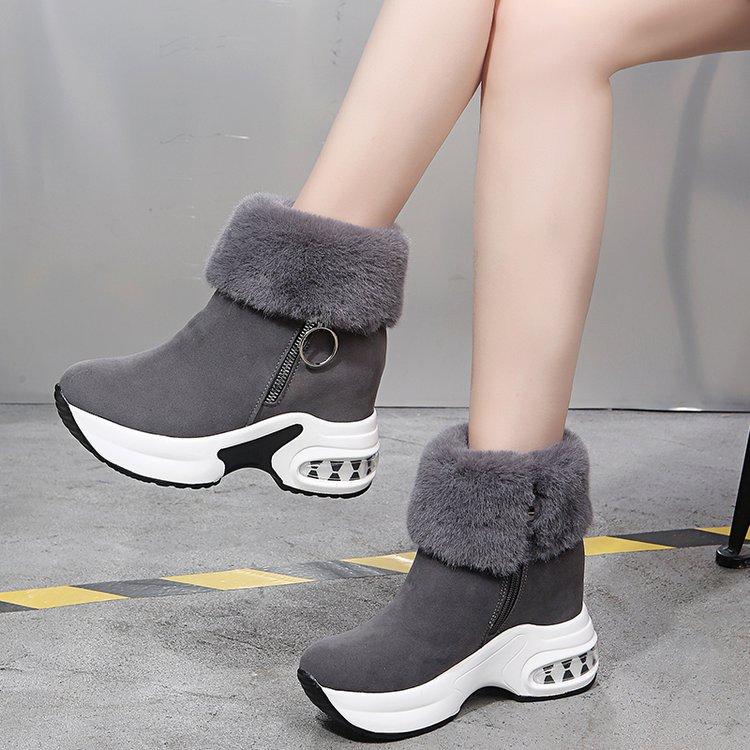 Women's Wedge Heel Ankle Boot Warm Plush Winter Shoes for Woman High Heels Ladies Boot Women Snow Boots Winter Shoes Plus Size