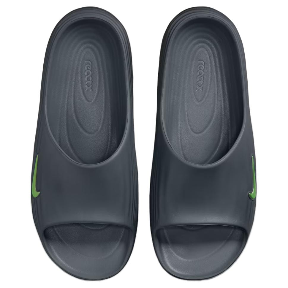 Nike ReactX Rejuven8 Шлепанцы Мужские Cool Gray/Black/Neon Green HV4479-004