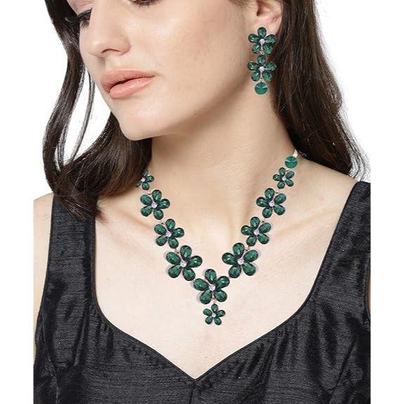 Комплекты украшений для женщин, ожерелье-чокер с кристаллами, комплект украшений с серьгами для девочек/женщин